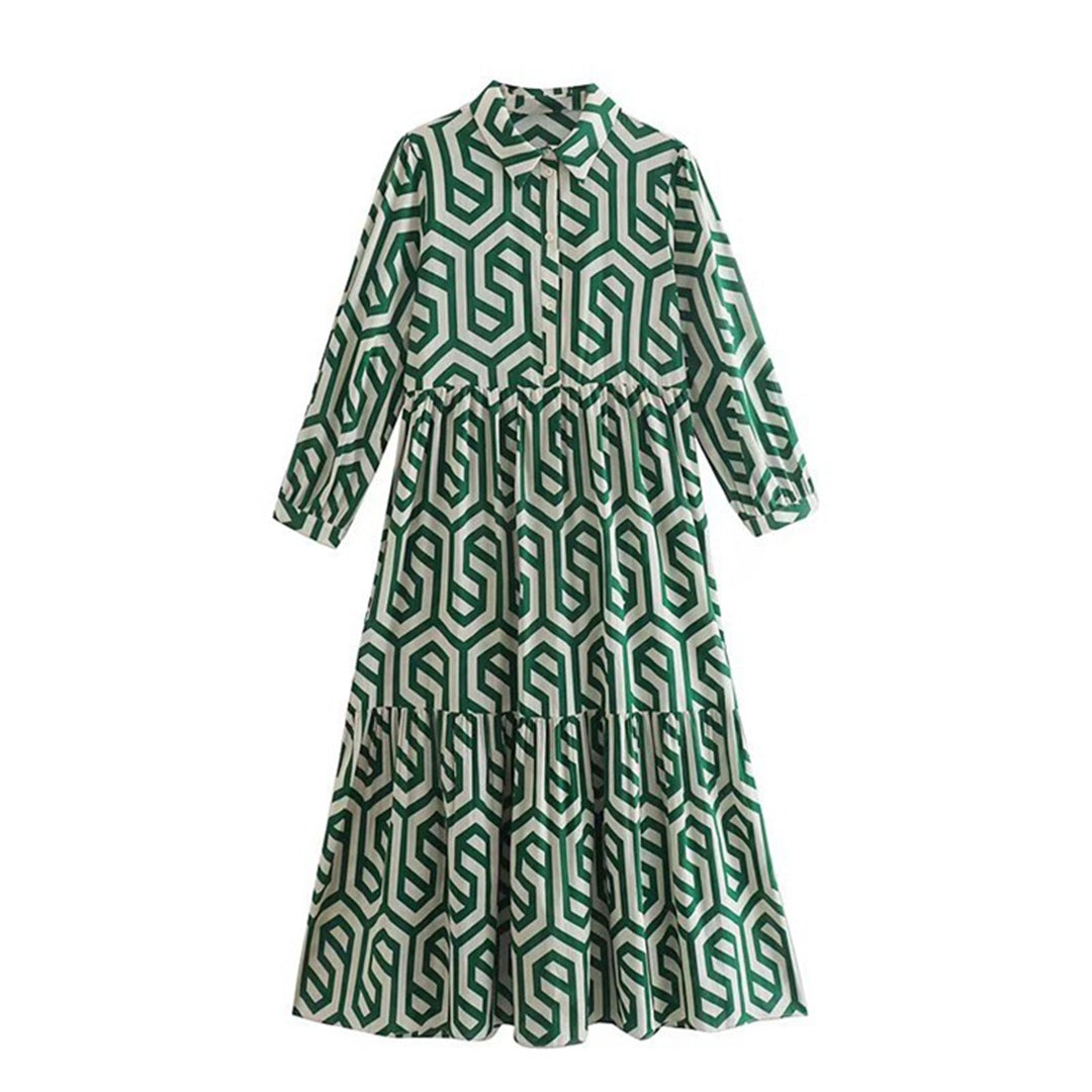 Abito Midi Geometrico | Boho Chic | Flowy & Elegante