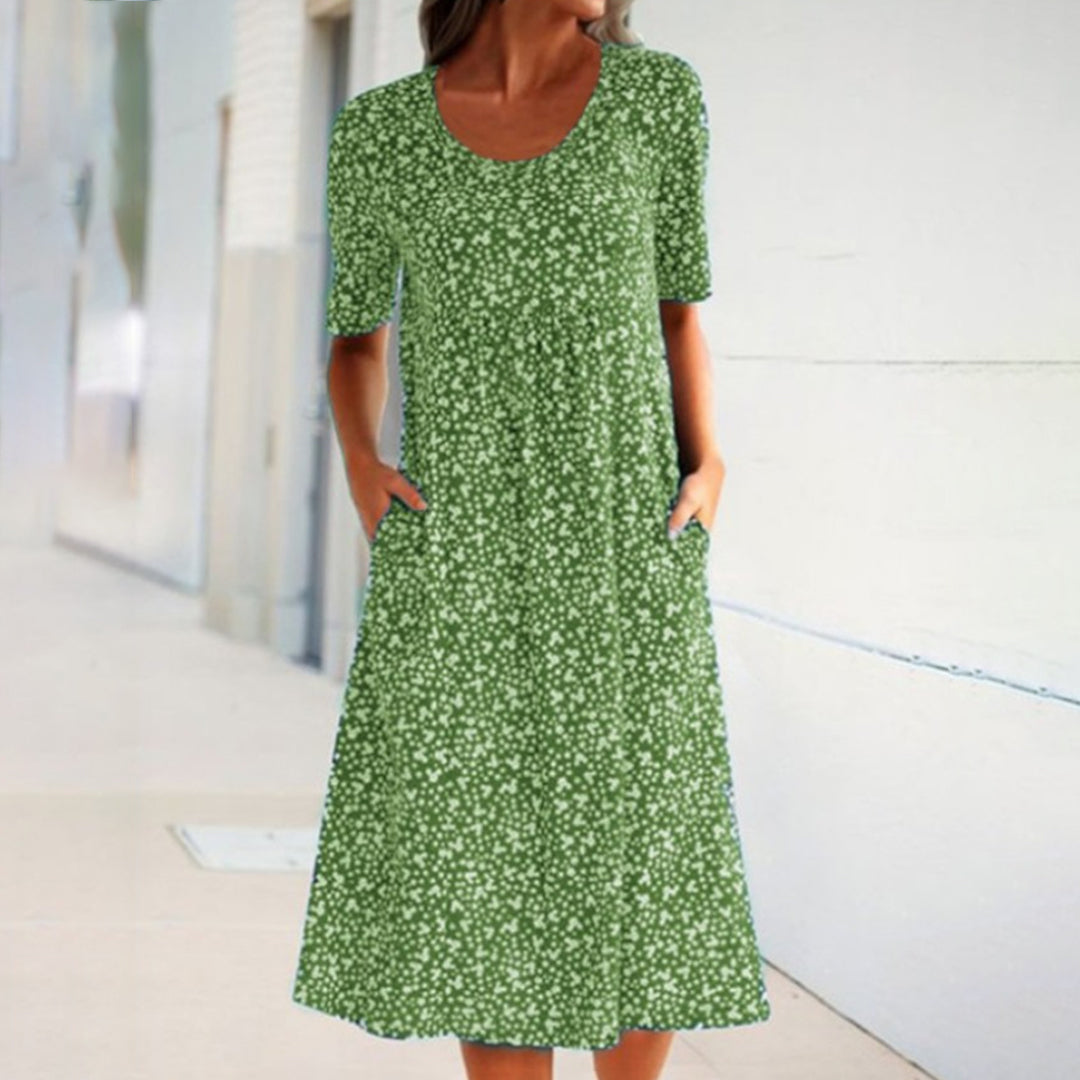 Abito Midi Floreale | Comodo & Casual | Vestibilità Ampia & Tasche Pratiche
