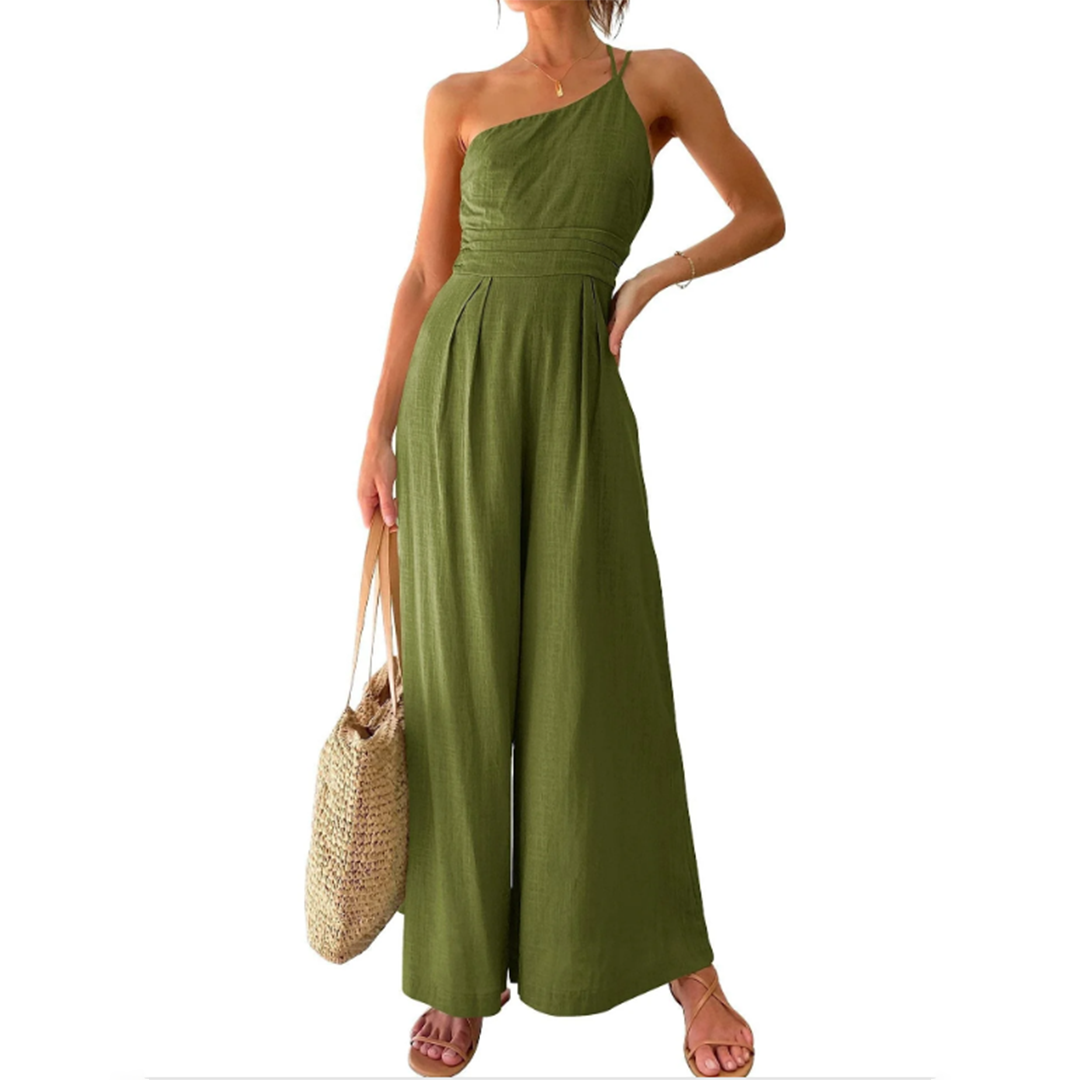 Jumpsuit Senza Maniche | Pantaloni Larghi | Leggera e Chic