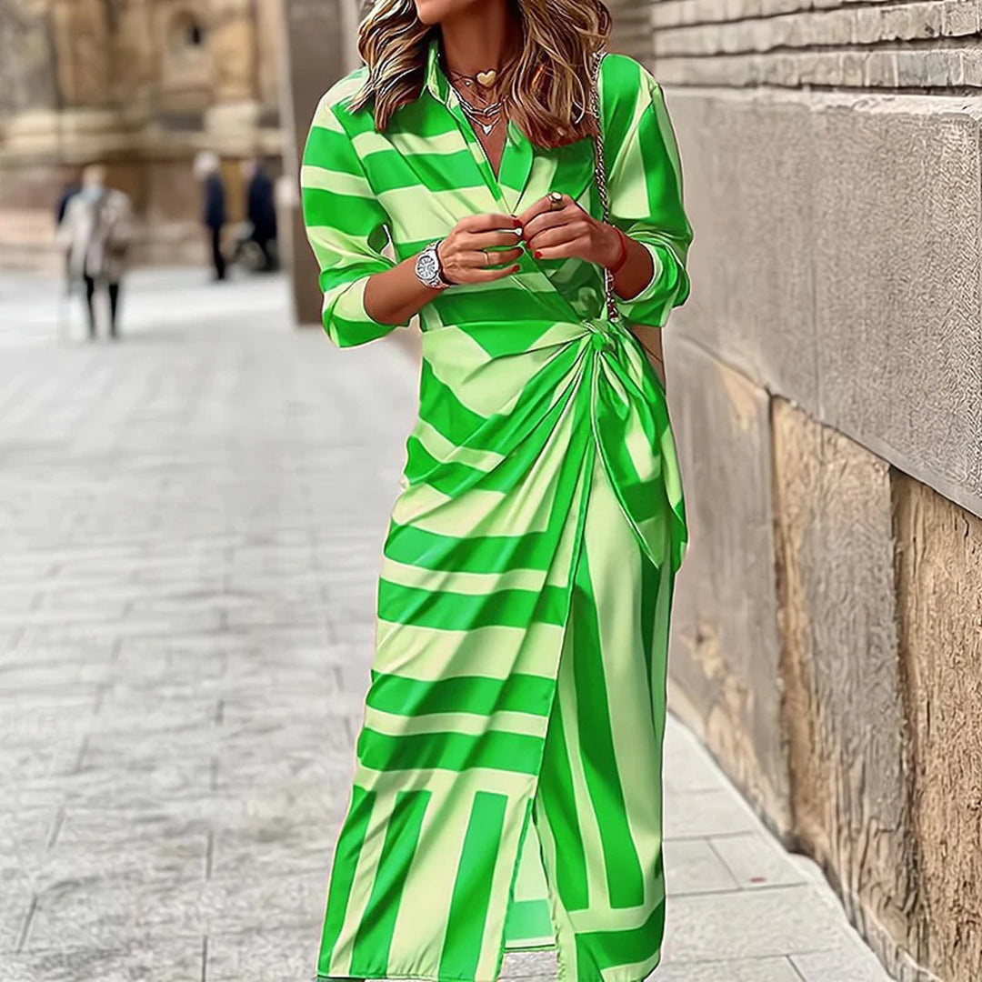 Maxi Abito a Righe | Elegante & Raffinato | Perfetto per Serate Glamour