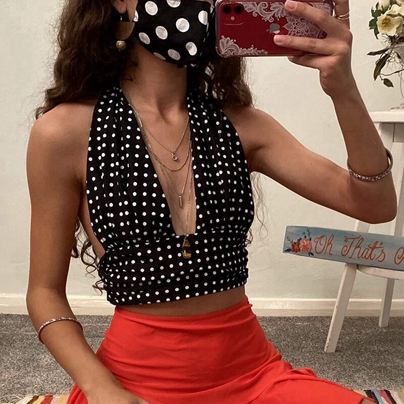 Crop Top Schiena Nuda | Stampa Floreale & Grafica | Estivo Sexy e Leggero