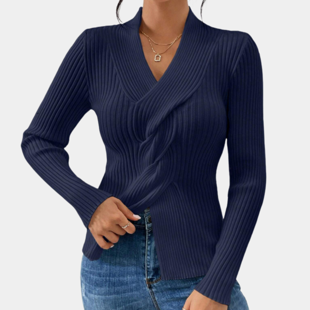 Maglione Incrociato | Lavorato a Maglia | Elegante e Femminile