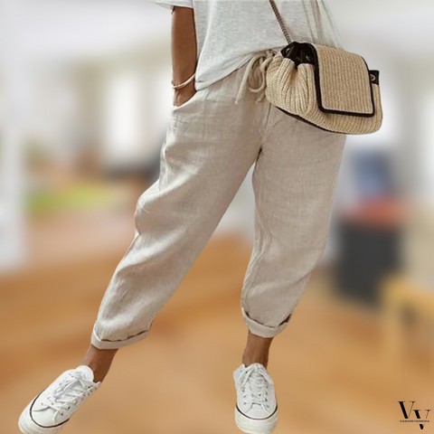 Pantaloni in Lino con Coulisse