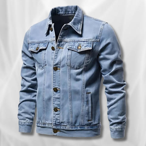 Giacca in Denim Lavaggio Chiaro