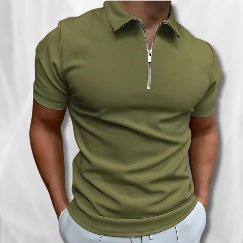 Polo con Zip Slim Fit