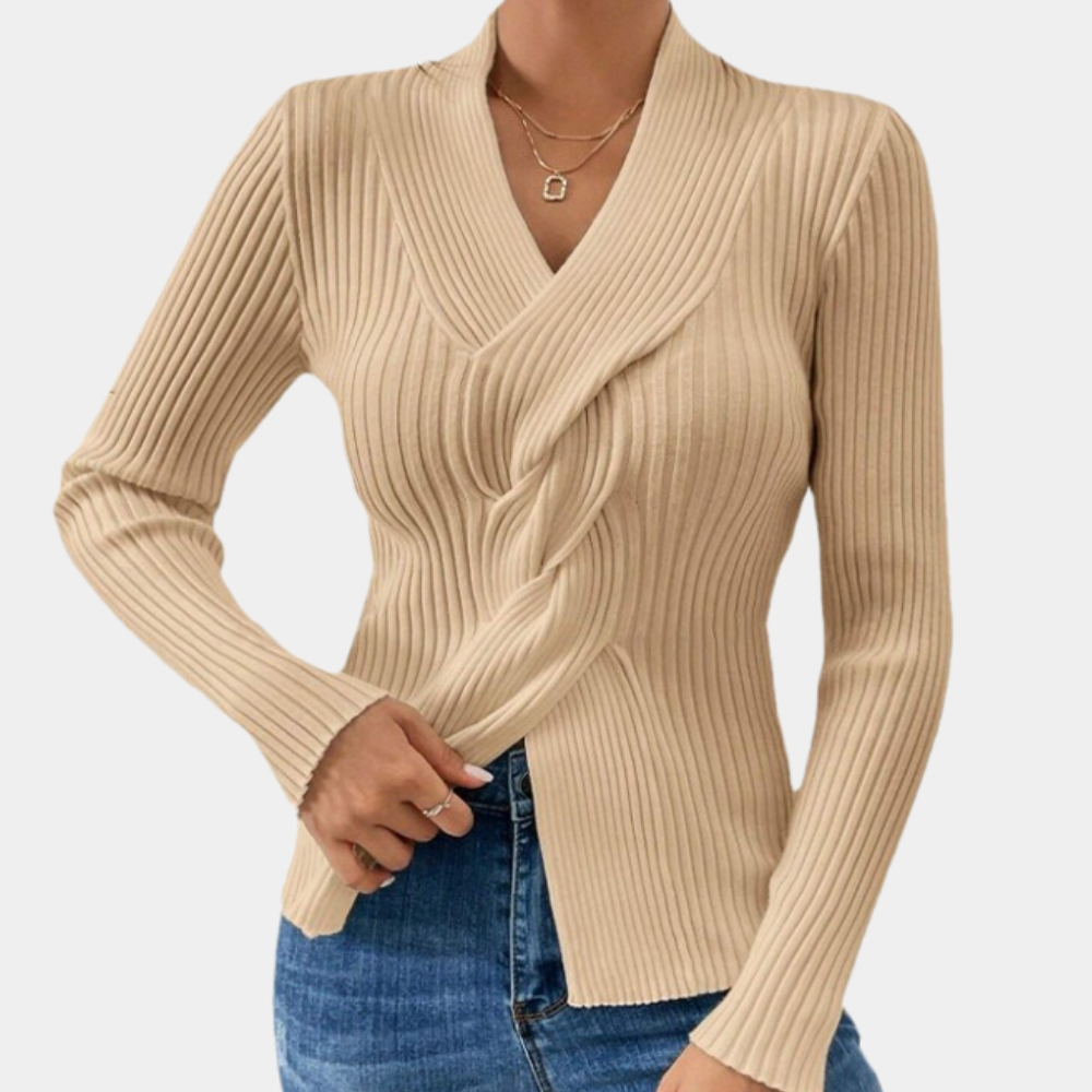 Maglione Incrociato | Lavorato a Maglia | Elegante e Femminile