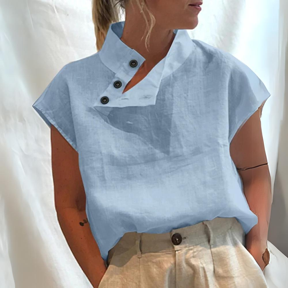 Top Collo Alto Donna | Lino Misto | Leggero ed Elegante