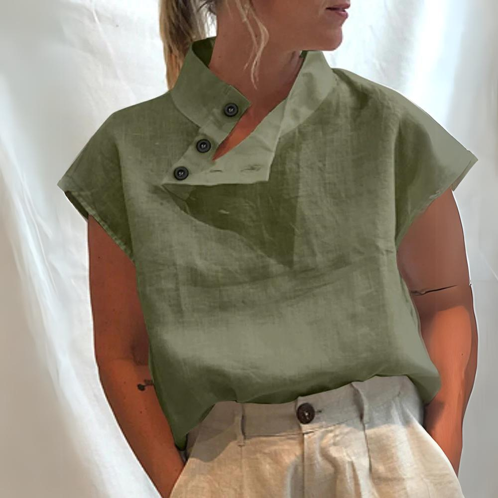 Top Collo Alto Donna | Lino Misto | Leggero ed Elegante