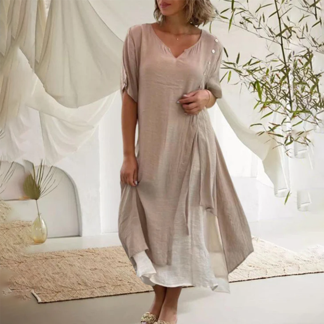 Abito Lungo Asimmetrico | Elegante & Versatile | Perfetto per Look Casual e Raffinati