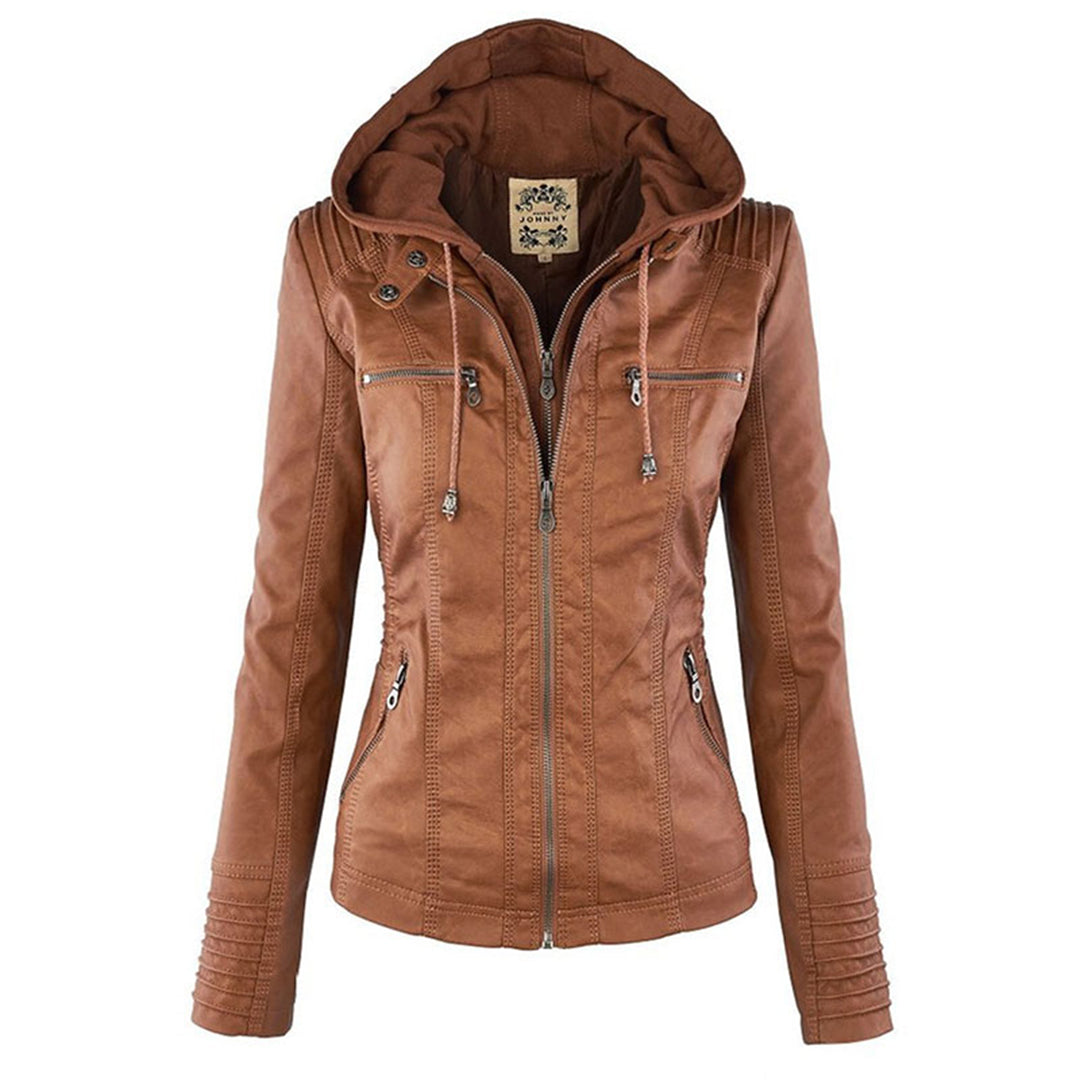 Giacca in Ecopelle con Cappuccio | Casual Chic | Perfetta per l’Autunno