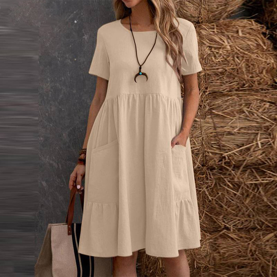 Abito Midi in Cotone con Tasche | Casual | Comodo & Versatile
