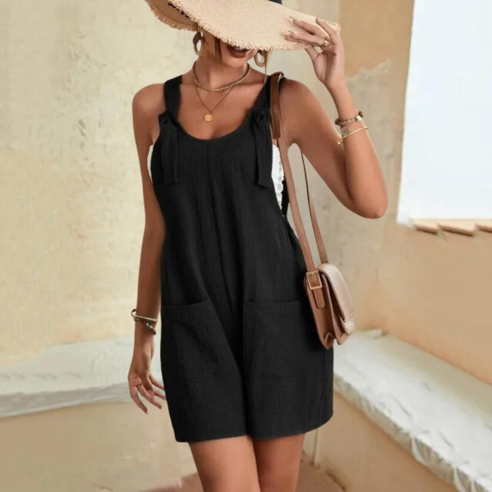 Salopette Estiva Corta | Cotone Goffrato | Comoda e Versatile