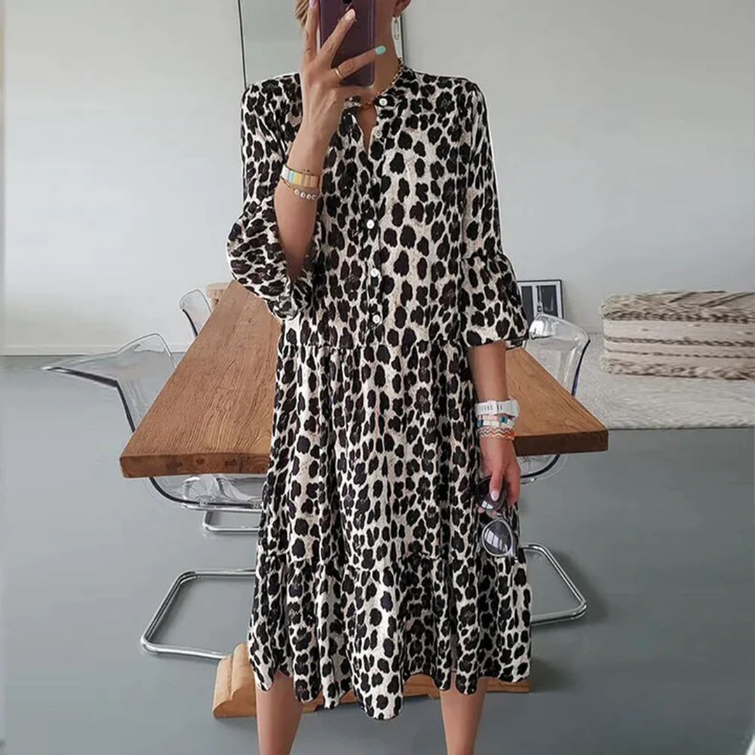 Leopard Print Midi Dress | Flowy & Bold | Effortlessly Chic