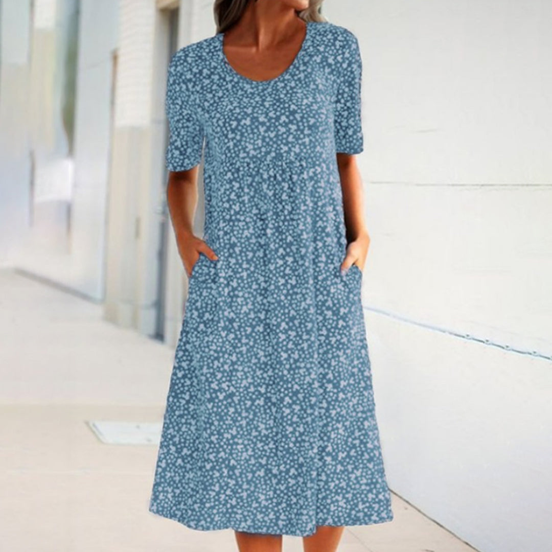 Abito Midi Floreale | Comodo & Casual | Vestibilità Ampia & Tasche Pratiche