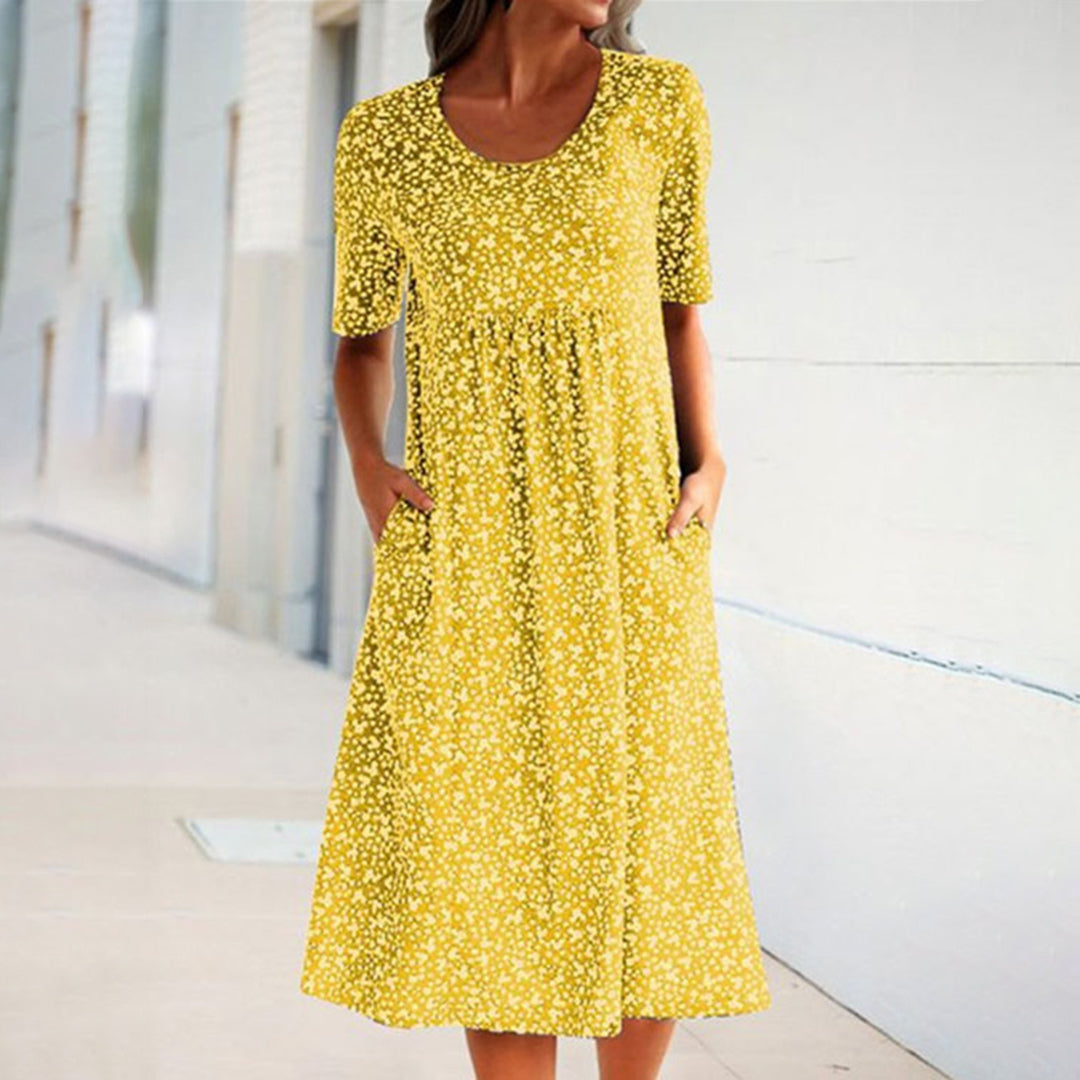 Abito Midi Floreale | Comodo & Casual | Vestibilità Ampia & Tasche Pratiche