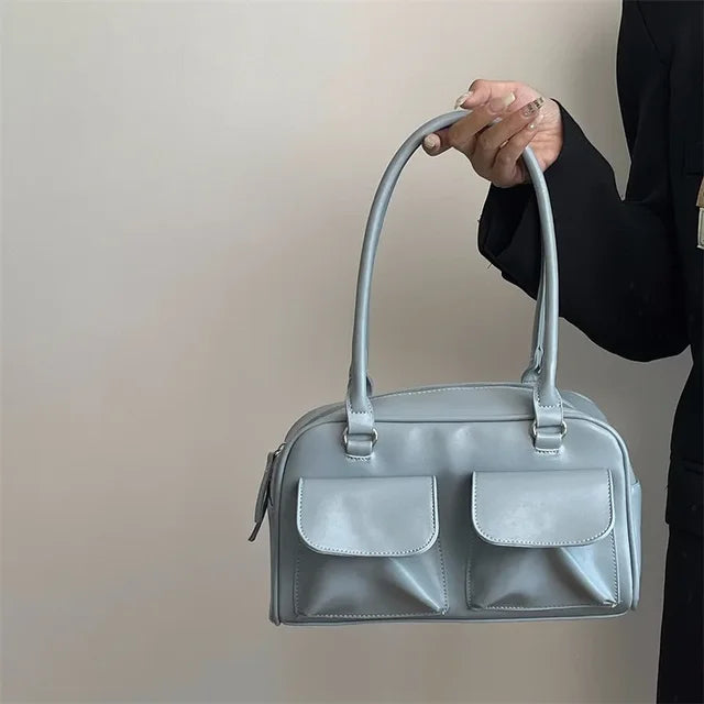 Handbag con Tasche Frontali | Ecopelle Compatta | Look Urban Chic