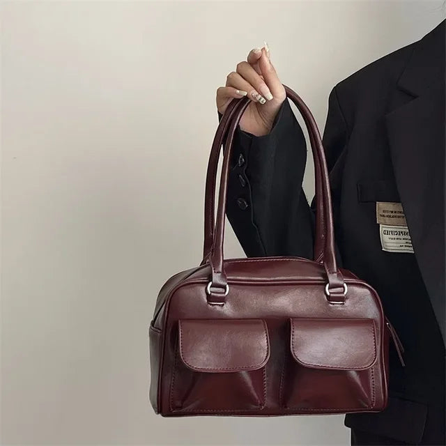 Handbag con Tasche Frontali | Ecopelle Compatta | Look Urban Chic