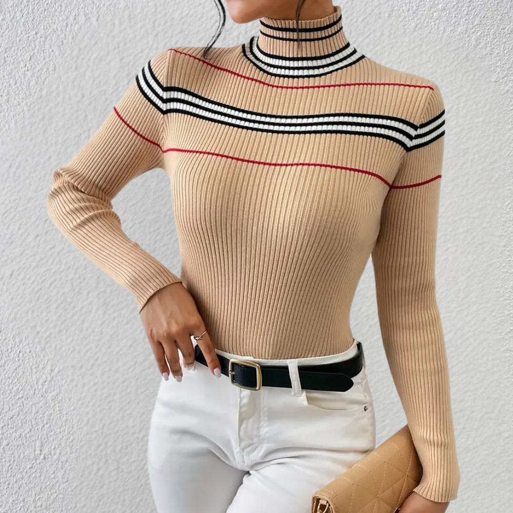 Dolcevita Aderente Donna | Maglia a Coste | Elegante e Femminile