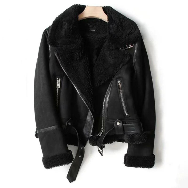 Giacca Biker Foderata | Effetto Shearling | Calda e Grintosa