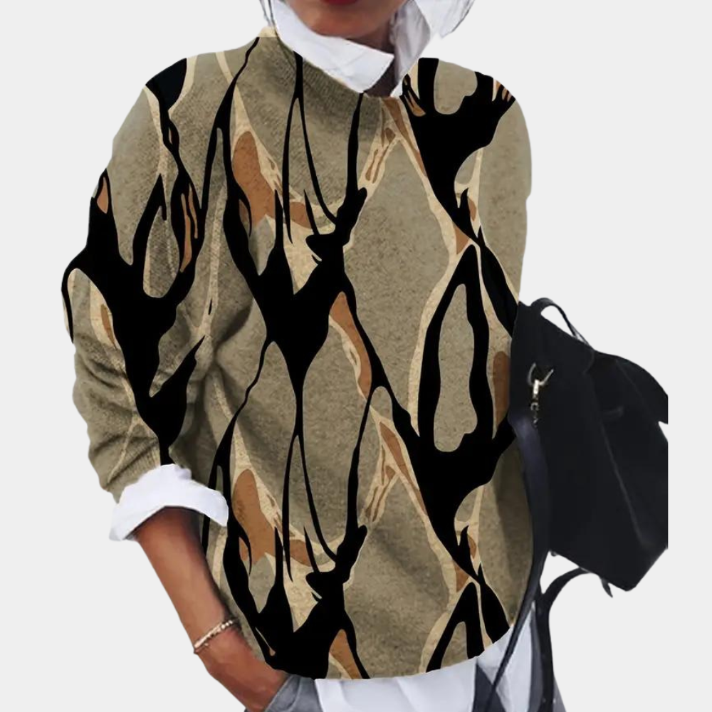 Maglione Oversize Donna | Stampa Astratta | Stile Moderno e Chic