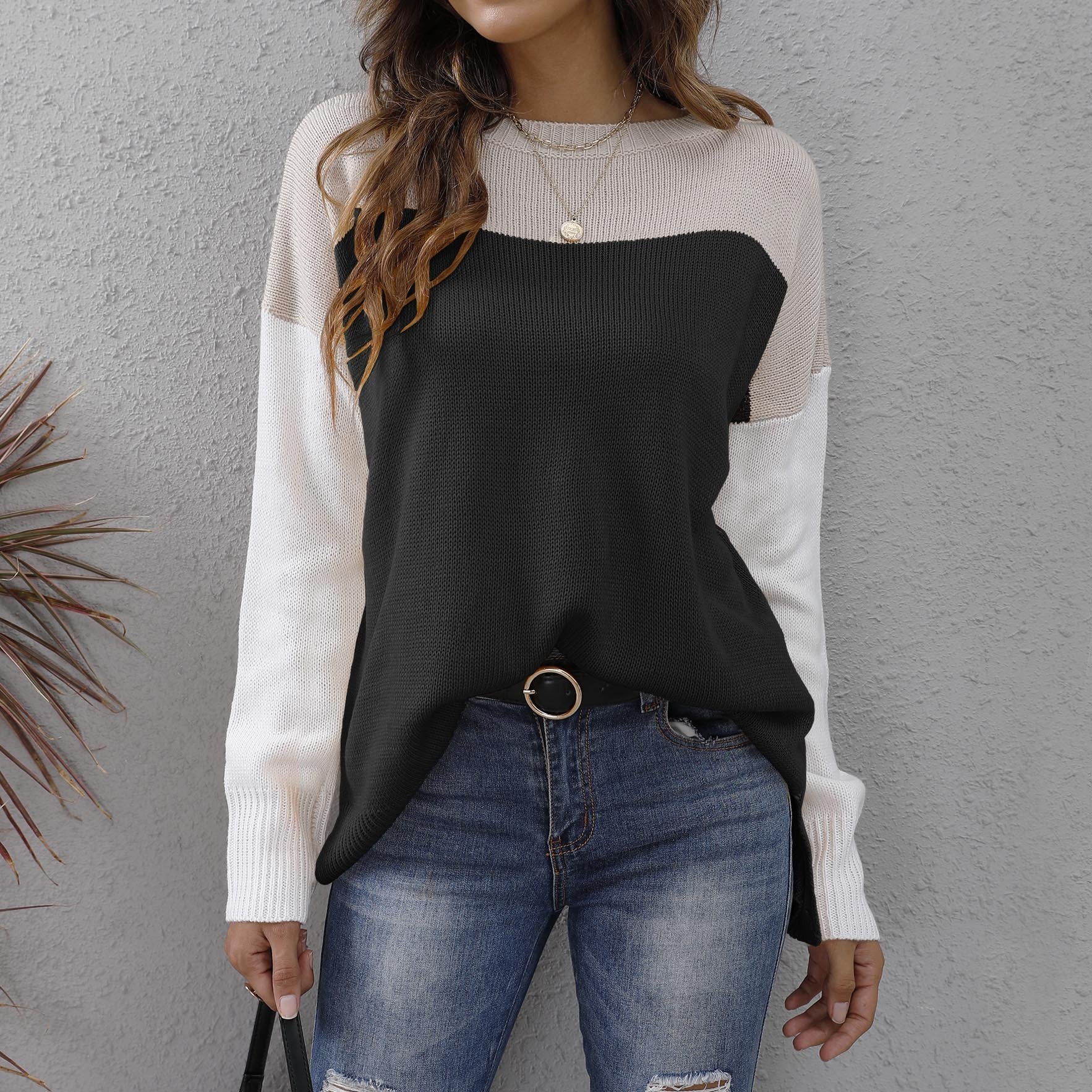 Maglia Casual Bicolore | Cotone Misto | Stile Relaxed Fit