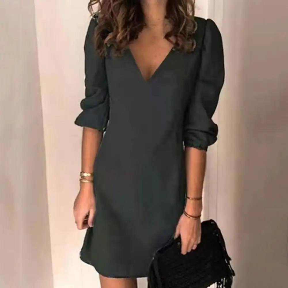 Mini Abito Casual | Cotone | Maniche a Sbuffo Eleganti