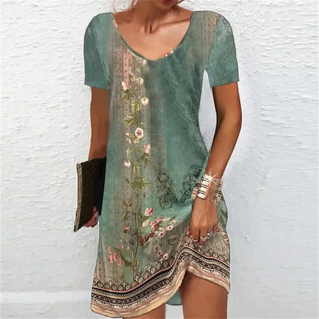Abito Corto Floreale Estivo | Leggero e Svasato | Look Romantico e Casual