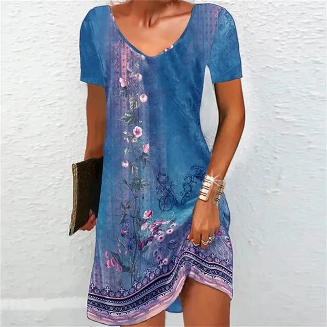 Abito Corto Floreale Estivo | Leggero e Svasato | Look Romantico e Casual