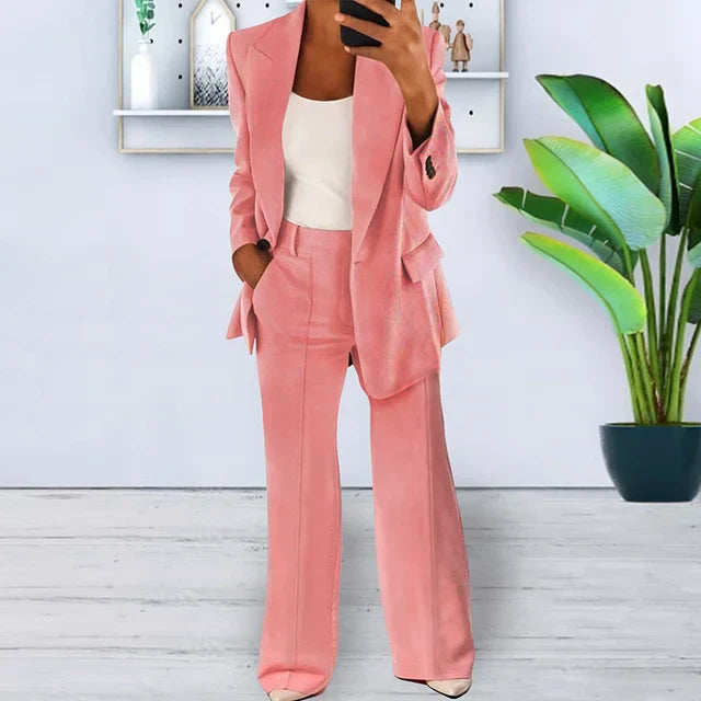 Tailleur Donna con Pantaloni Palazzo | Poliestere | Elegante e Strutturato