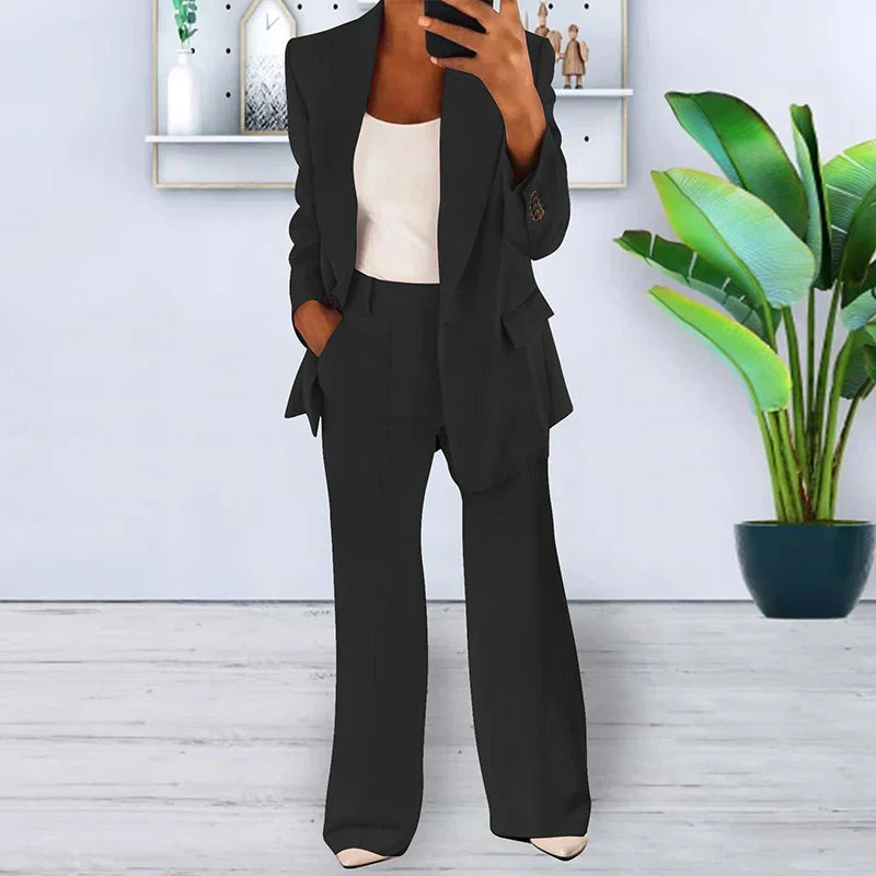 Tailleur Donna con Pantaloni Palazzo | Poliestere | Elegante e Strutturato