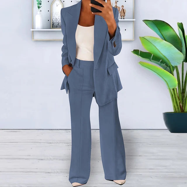 Tailleur Donna con Pantaloni Palazzo | Poliestere | Elegante e Strutturato