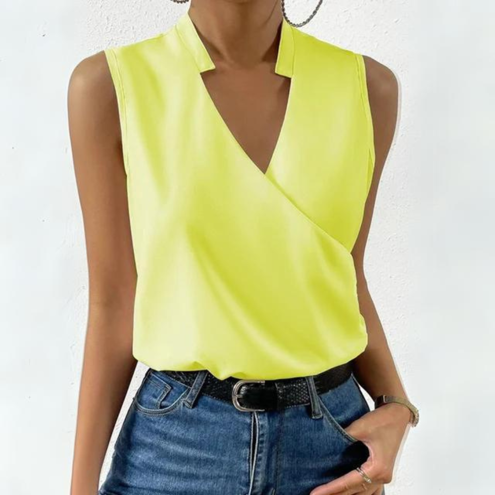 Top Incrociato Senza Maniche | Scollo a V | Elegante e Versatile