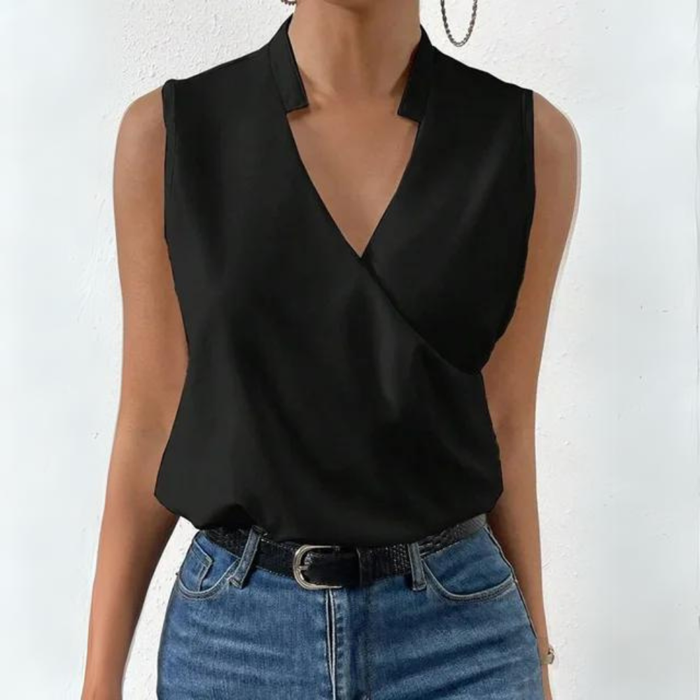 Top Incrociato Senza Maniche | Scollo a V | Elegante e Versatile