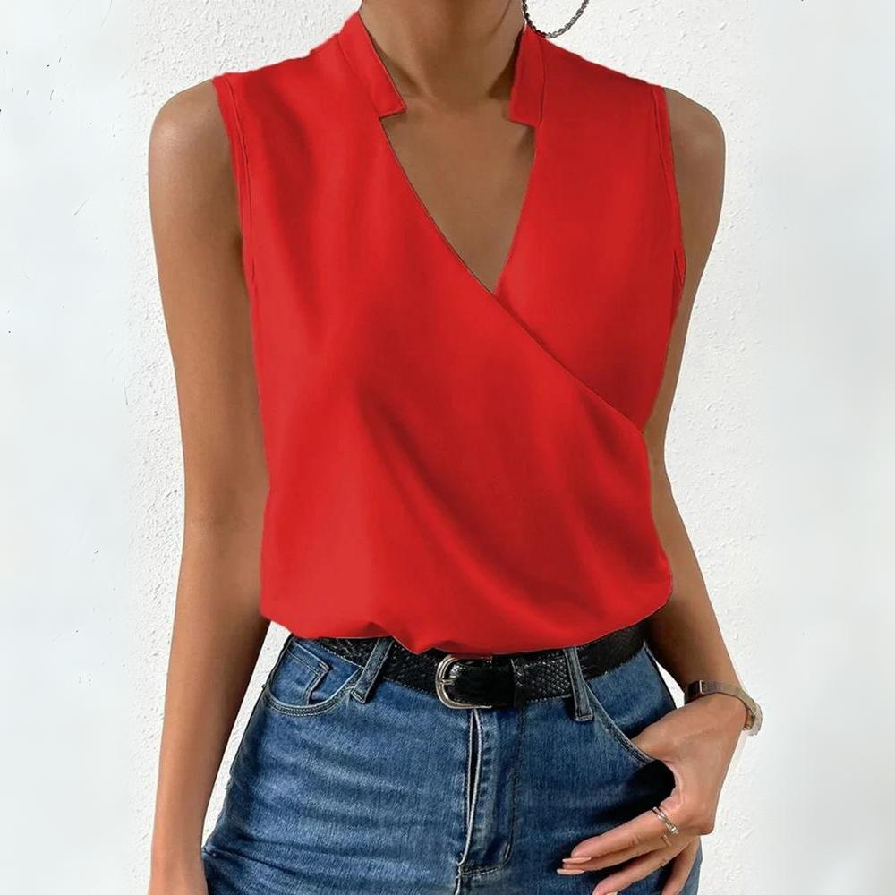 Top Incrociato Senza Maniche | Scollo a V | Elegante e Versatile