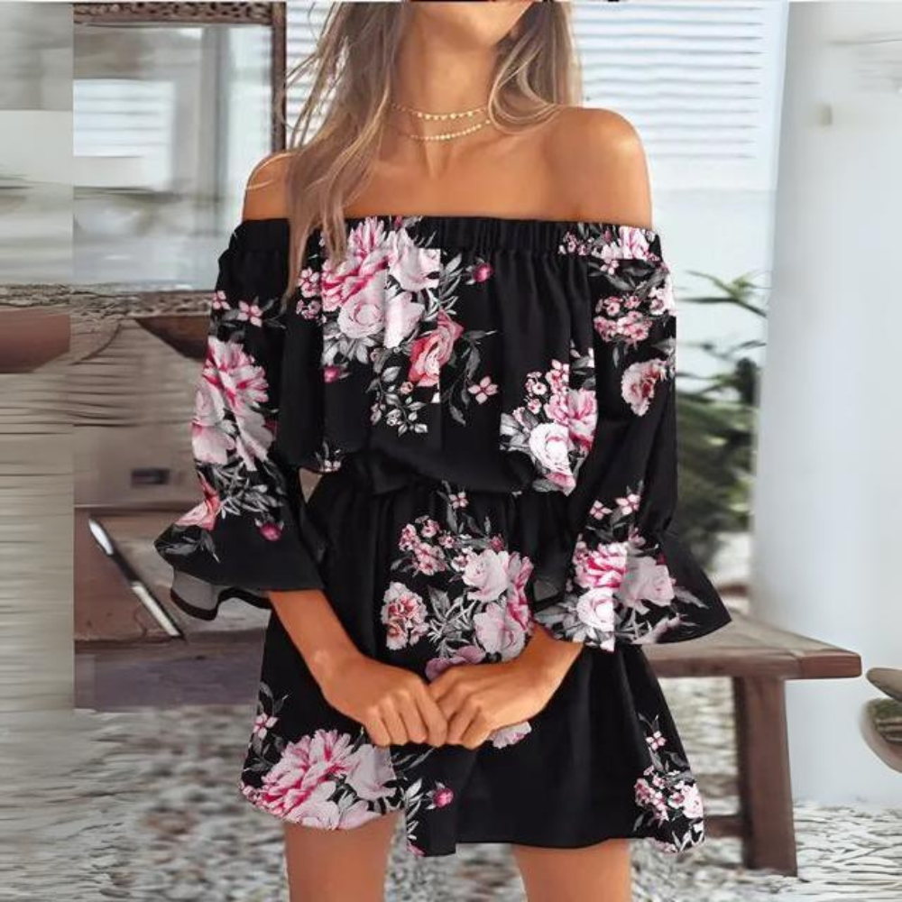 Abito Estivo con Stampa Floreale | Off Shoulder | Leggero e Romantico