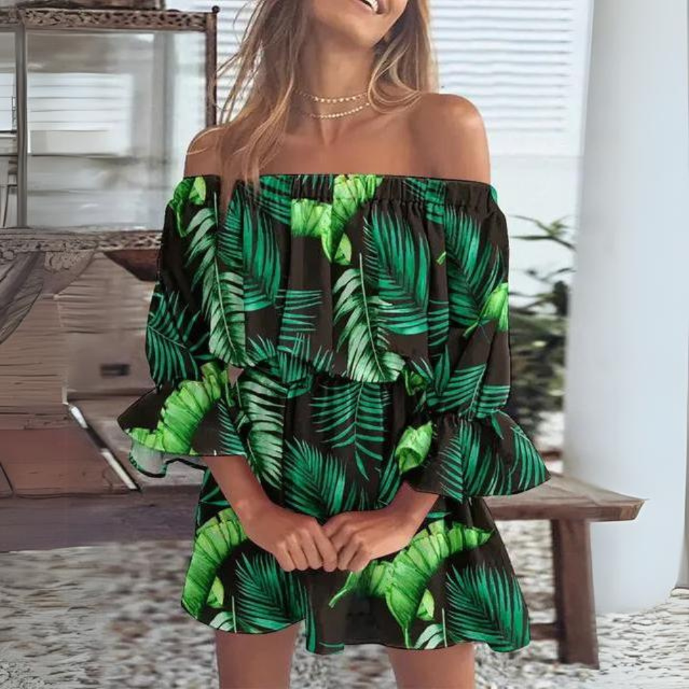 Abito Estivo con Stampa Floreale | Off Shoulder | Leggero e Romantico