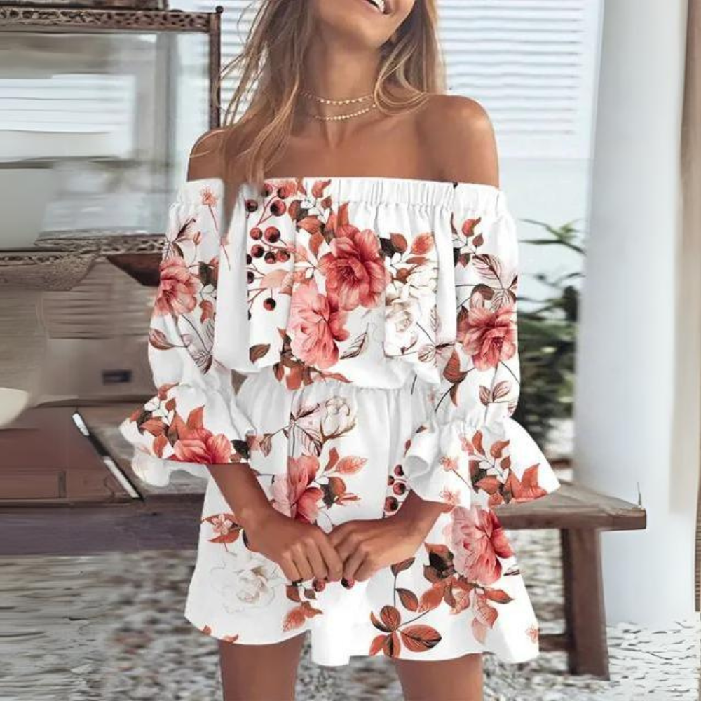 Abito Estivo con Stampa Floreale | Off Shoulder | Leggero e Romantico