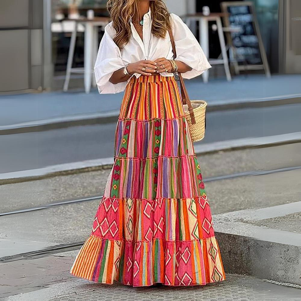 Maxi Gonna Estiva | Cotone Leggero | Fantasie Multicolore