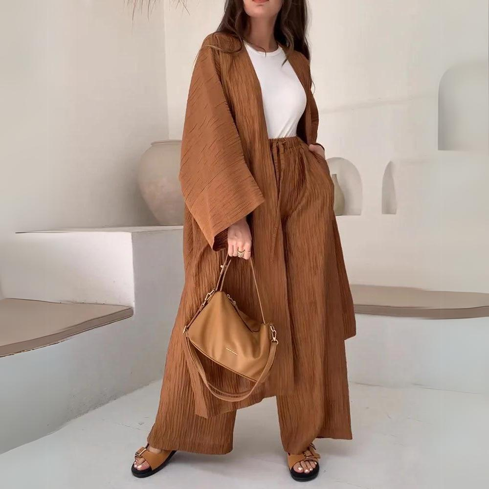 Completo Kimono e Pantaloni Plissettati | Poliestere | Elegante e Leggero