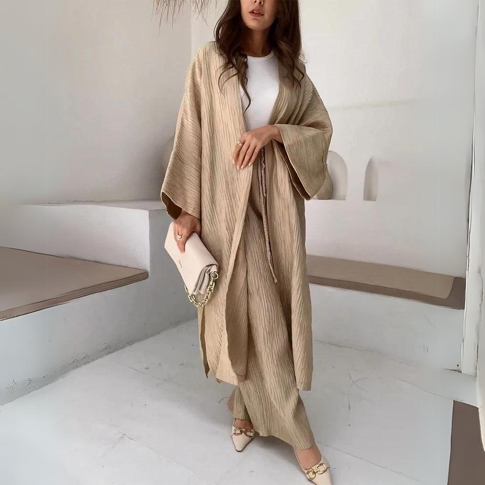 Completo Kimono e Pantaloni Plissettati | Poliestere | Elegante e Leggero