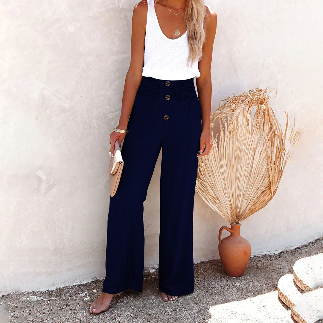 Pantaloni Palazzo in Lino | Vita Alta | Stile Boho-Chic
