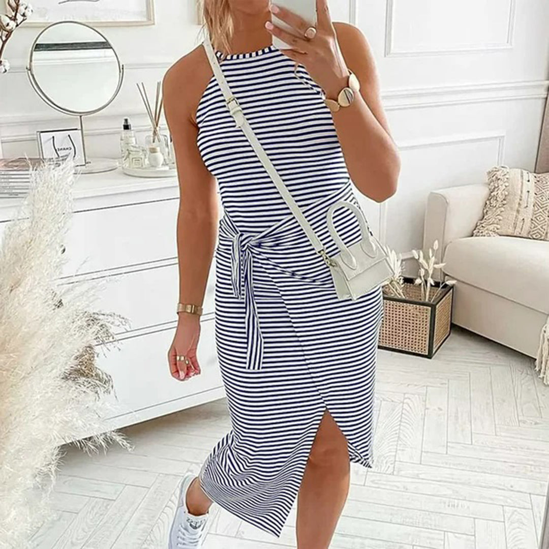 Abito Midi a Righe | Aderente | Casual & Chic