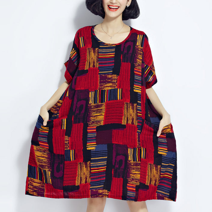 Abito oversize geometrico in cotone