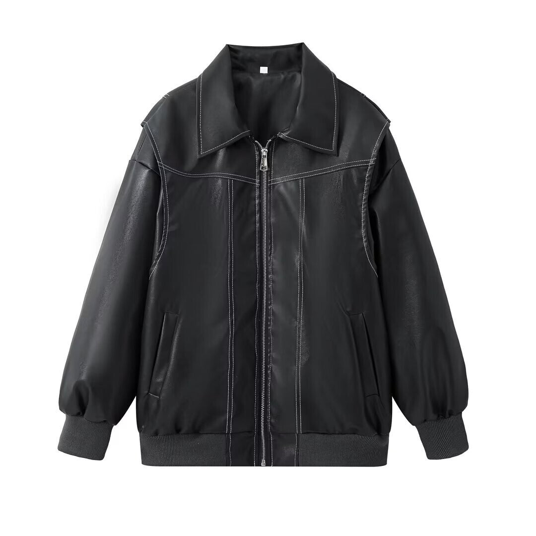 Giacca Bomber in Similpelle | Stile Urban | Comoda e Grintosa