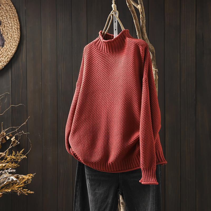 Maglione a grana grossa con collo alto