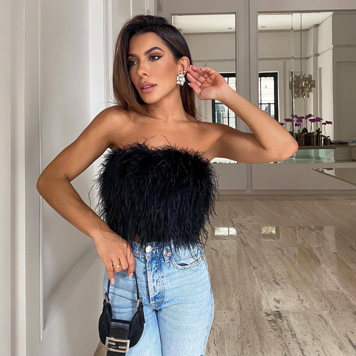 Feather Bandeau Top | Glamour Notturno | Piume Decorative