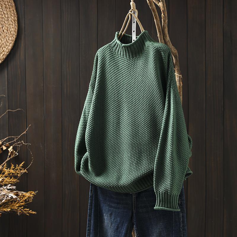Maglione a grana grossa con collo alto