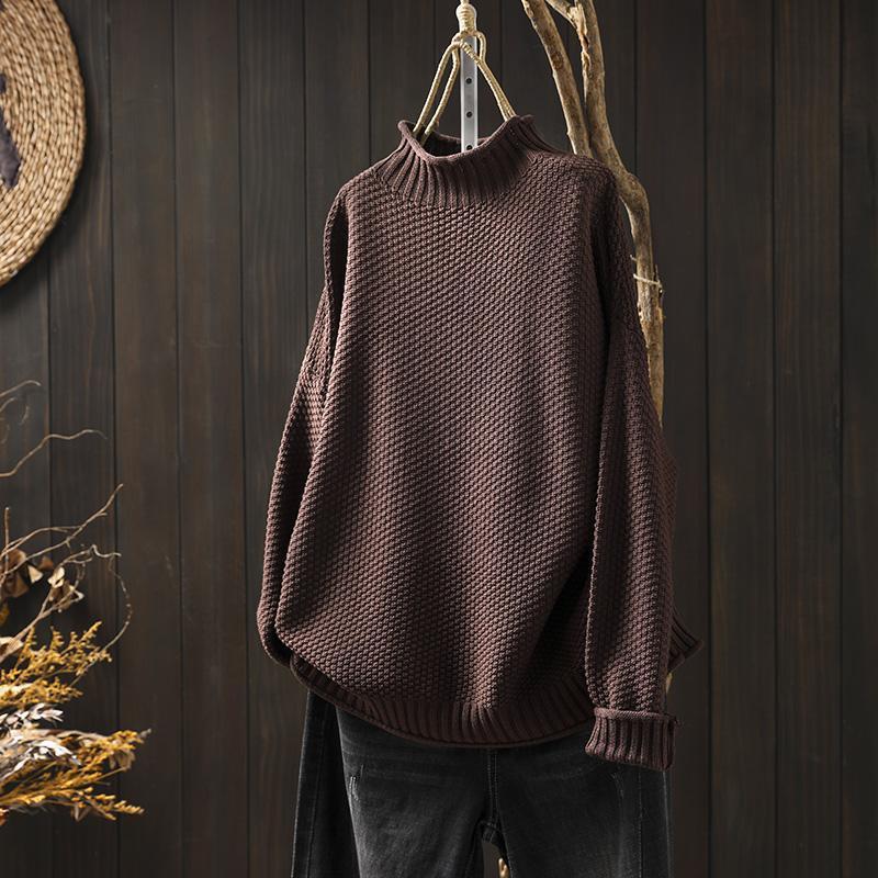 Maglione a grana grossa con collo alto