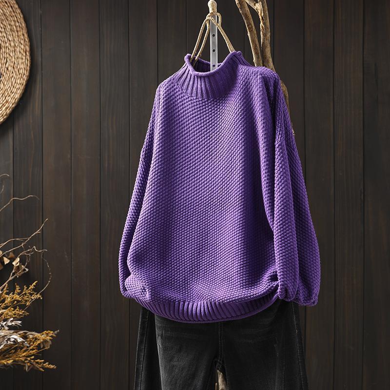 Maglione a grana grossa con collo alto