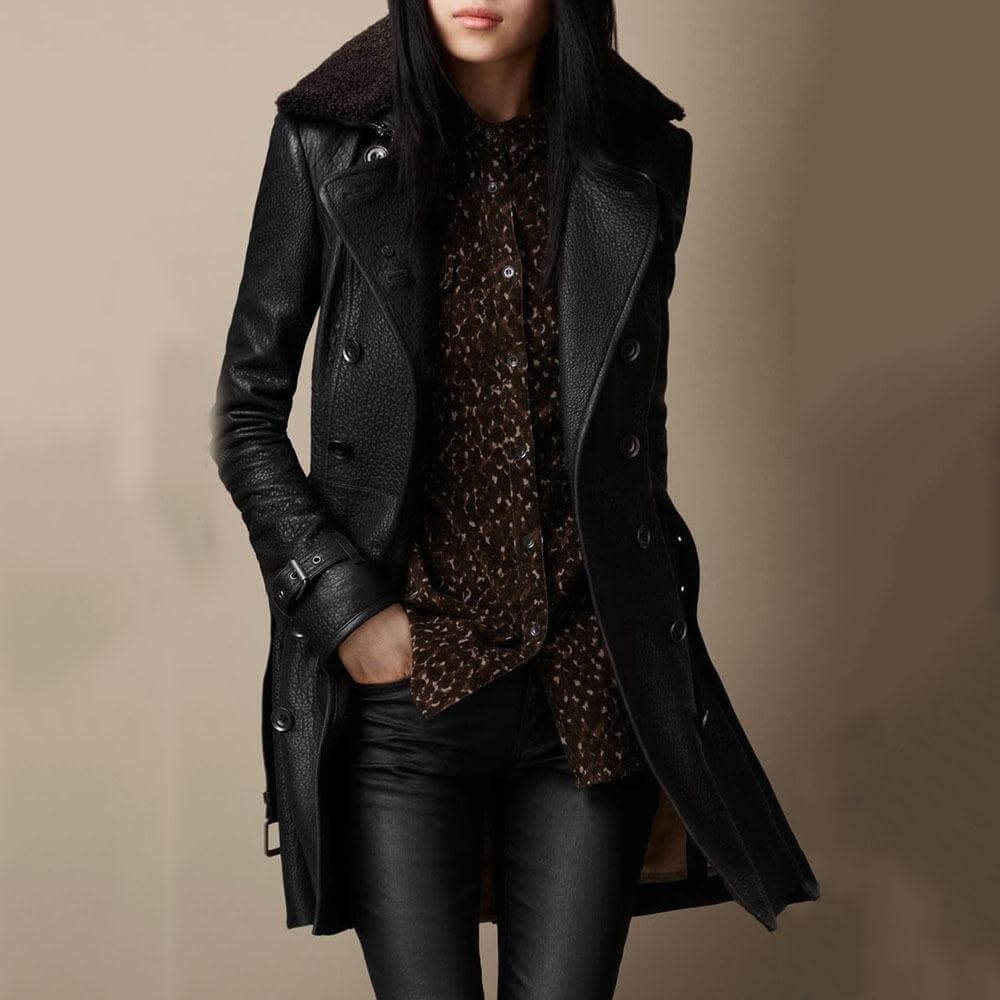 Cappotto Doppiopetto in Ecopelle